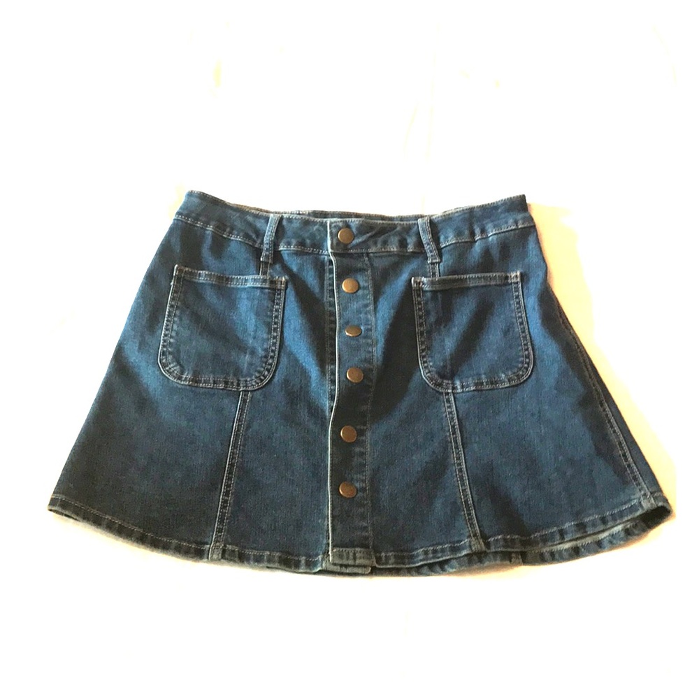 Blue Jean button up mini skirt